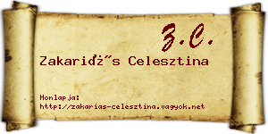 Zakariás Celesztina névjegykártya